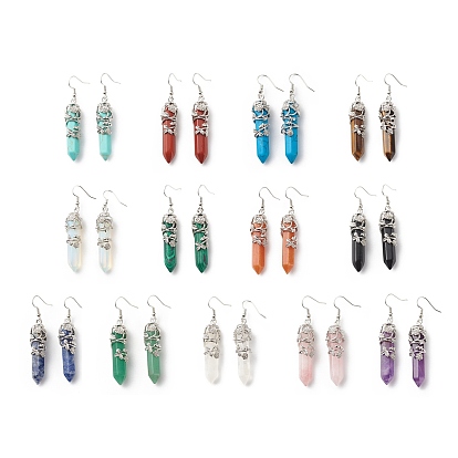 Пуля с драгоценными камнями и серьги с подвесками в виде цветов, украшения из латуни платинового тона для женщин, без кадмия и без свинца