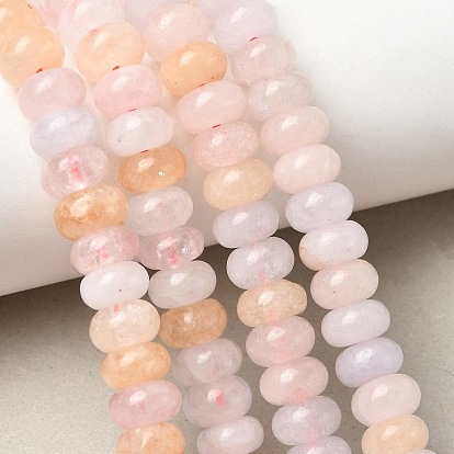 Natural Deyd White Jade Beads Strands, Smooth Rondelle
