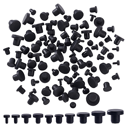 100шт 10 стили силиконовые заглушки для отверстий, вставьте заглушки в отверстия, торцевые заглушки вставок для стоек, для мебельного ограждения, круглые