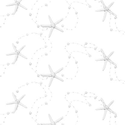 Resin Starfish & Pearl Garland, Nautical Decor String for Parties & Home Decoration