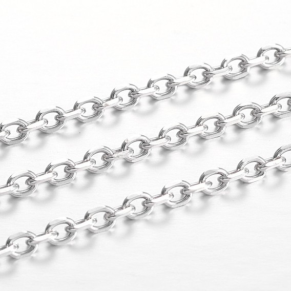 Ионное покрытие (ip) 304 кабельные цепи из нержавеющей стали, цепи с алмазной огранкой, несварные, граненые, овальные, для изготовления ювелирных изделий