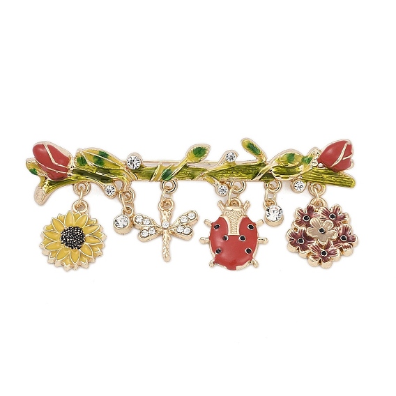 Булавки с эмалью в виде ветки, Броши из сплава со стразами для рюкзака, Подвески с эмалью