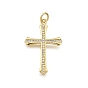 Латунные микро проложить кубического циркония подвески, крестик, долговечный, без свинца и без кадмия, стойки покрытие, с целью перехода в кольце