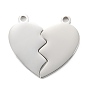 304 Stainless Steel Split Pendants, Double Heart