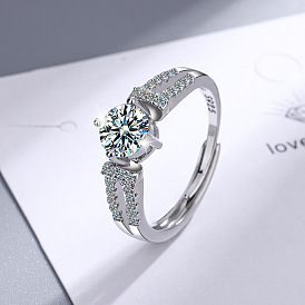 Модное и стильное кольцо с цирконом - уникальный дизайн, , ручной работы.