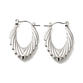 304 Stainless Steel Oval Hoop Earrings for Women