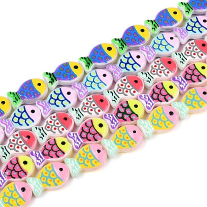 Окрашенные и нагретые стеклянные эмалевые бусины, рыба