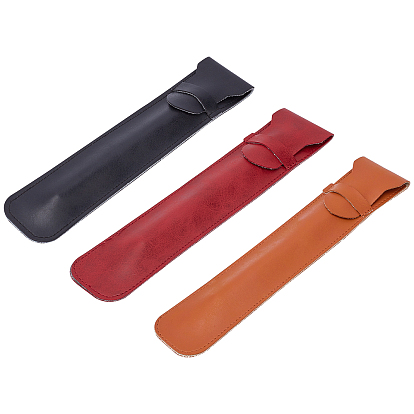 3 Pcs 3 Colors PU Leather Fountain Pen Case