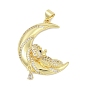 Латунные микро проложить кубического циркония подвески, Луна с человеческим, без свинца и без кадмия, долговечный, стойки покрытие