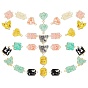 Alloy Links Connectors, with Gemstone and Enamel, Light Gold