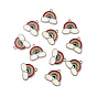 (Liquidación defectuosa venta: coloración amarillenta), Colgantes de la aleación del esmalte, sin plomo y cadmio, encantos de arco iris y nubes, para niños niños fabricación de joyas, Platino