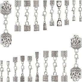 20 шт 10 стиль застежки-клешни из цинкового сплава, с концами шнура в тибетском стиле