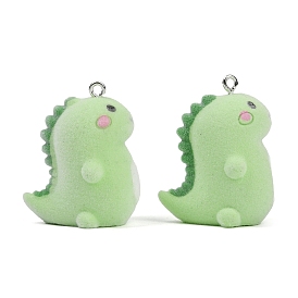 Кулоны из флокированной смолы, динозавр, с железной платиной петлей