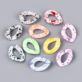 Соединительные кольца из непрозрачного акрила, окрашенные распылением, разъемы для быстрой связи, для изготовления бордюрных цепей, твист