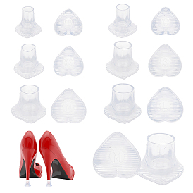 Nbeads 12 Pairs 6 Style TPU High Heel Stoppers Protector, Round Shape Non-slip Wearable Heel Cover Shockproof Accessories, Heart