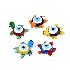 Декоративная фигурка черепахи ручной работы из стекла с оберегом от сглаза., для домашнего украшения рабочего стола