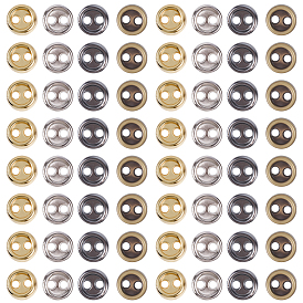 400шт 4 цвета литые кнопки, 2-луночное, плоско-круглые