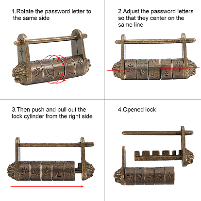 Комбинированные замки из сплава в стиле ретро olycraft, с парольными замками, защелки с защелкой, для винтажной шкатулки и деревянный ящик