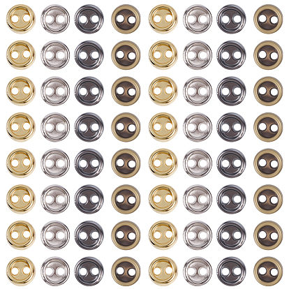400шт 4 цвета литые кнопки, 2-луночное, плоско-круглые