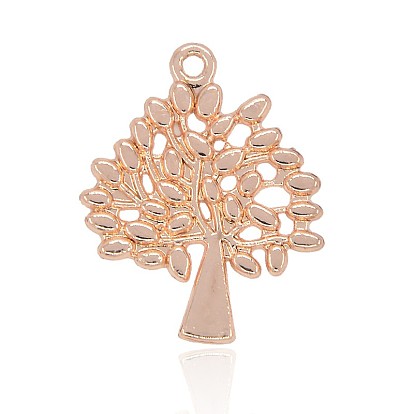Alloy Pendants, Long-Lasting Plated, Tree of Life, 29x24x1.5mm, Hole: 2mm