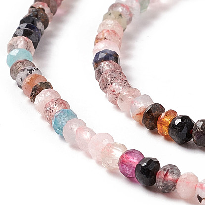 Natural Mixed Stone Beads Strands, Faceted, Rondelle