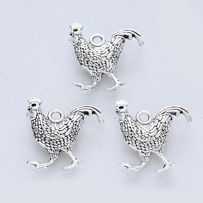 Сплавочные подвески тибетского стиля, без кадмия, без никеля и без свинца, курица