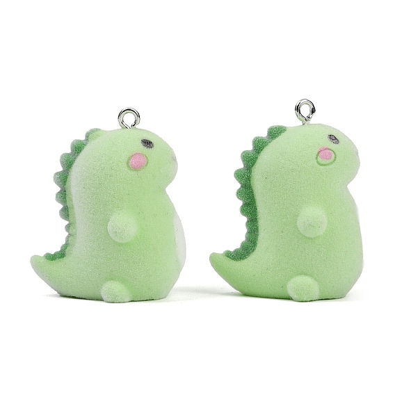 Кулоны из флокированной смолы, динозавр, с железной платиной петлей