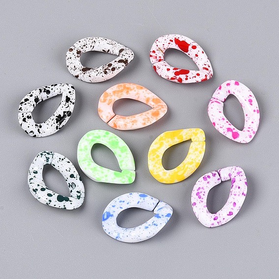 Соединительные кольца из непрозрачного акрила, окрашенные распылением, разъемы для быстрой связи, для изготовления бордюрных цепей, твист