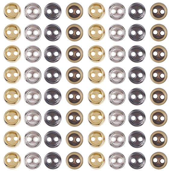 400шт 4 цвета литые кнопки, 2-луночное, плоско-круглые