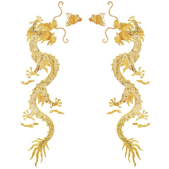 2Pcs 2 Styles Organza Dragon, DIY Sewing Ornament