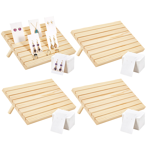 4 деревянные сумки, подставка для сережек, держатель для карточек, прямоугольные