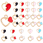 60Pcs 10 Style Alloy Enamel Pendants, Heart
