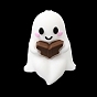 3D Halloween Silicone Focal Beads, Ghost Reading Book