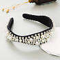 Vintage Pearl and Rhinestone Headband for Women, Elegant Baroque Hair Accessory with Anti-Slip Design for Face Washing