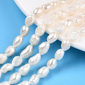 Hilos de perlas de agua dulce cultivadas naturales, perlas barrocas perlas keshi, dos lados pulidos