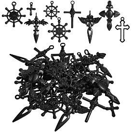 36Pcs Halloween Alloy Pendants, for Jewelry Necklace Bracelet Making Crafts, Mixed Shapes