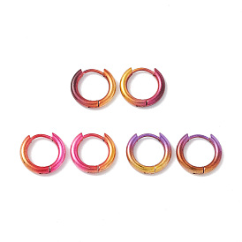 Градиентный цвет 304 серьги-кольца из нержавеющей стали, круглые