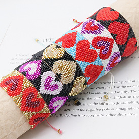 Boho Chic Miyuki Beaded Heart Bracelet - Handcrafted Minimalist Style