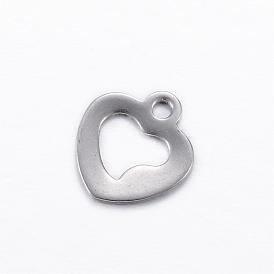 201 Stainless Steel Openn Heart Charms