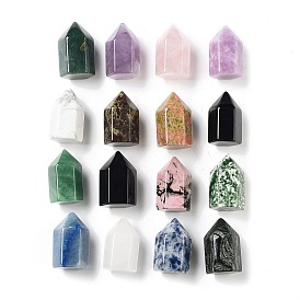 Point Tower Natural Gemstone Home Display Decoration, Healing Stone Wands, for Reiki Chakra Meditation Therapy Decos, Hexagon Prism