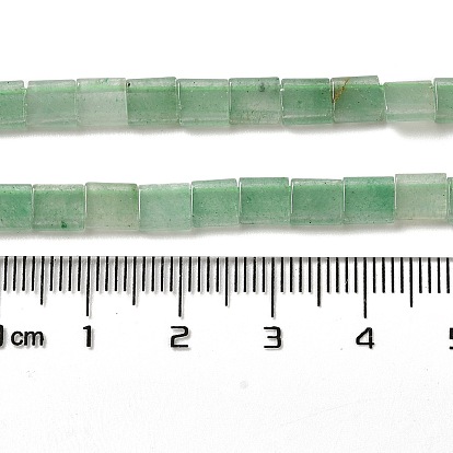 Natural Green Aventurine Beads Strands, 2-Hole, Rectangle