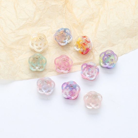 Cellulose Acetate(Resin) Claw Hair Clips, Hollw Cut Flower Shape Barrettes for Women Girls