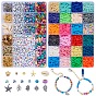 DIY Jewelry Making Kit, Including Handmade Polymer Clay Beads Strands, Acrylic Beads & Pendants, Natural Cowrie Shell Beads, Iron Pendants, CCB Plastic Beads