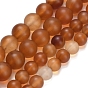 Природного сердолика нитей бисера, окрашенная и подогревом, круглые, матовые