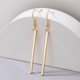 Minimalist Geometric 3D Rectangle Stick Earrings for Women - Fashionable Ear Jewelry