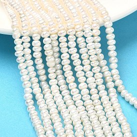 Нити из натурального культивированного пресноводного жемчуга, рондель, класс 4