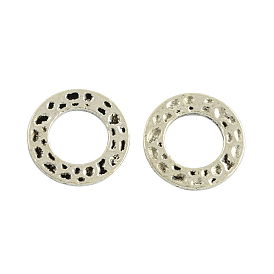 Tibetan Style Alloy Hammered Linking Rings, Cadmium Free & Lead Free, 15x1.5mm, Hole: 8.5mm