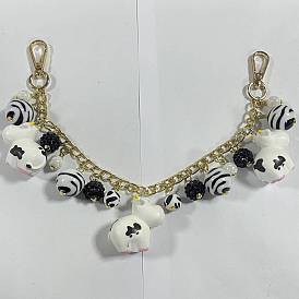 Aluminium Bag Extender Chains, with Resin & Silicone Pendant