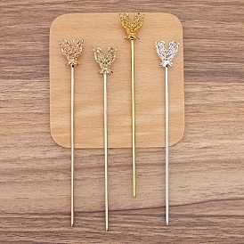 Flower Alloy Hair Stick Finding, Ancient Style Hanfu Accessories for Women