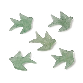 Natural Green Aventurine Carved Bird Pendants, Swallow Charms